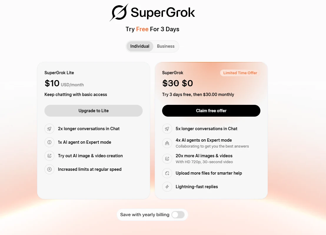 SuperGrok Premium Membership One-Month Activation Instructions