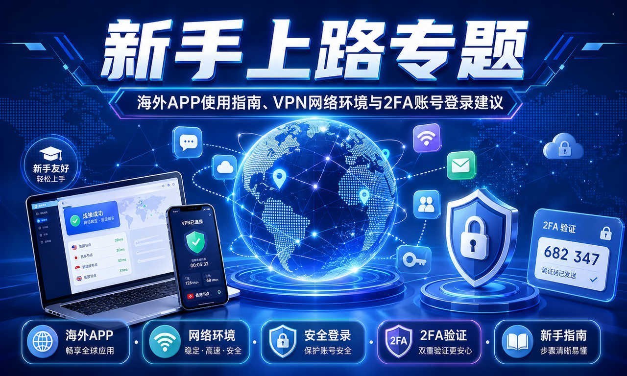 新手上路：海外 APP 使用、VPN 网络环境与 2FA 账号入门指南