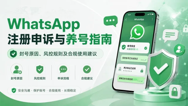 WhatsApp Account Purchase, Registration Appeal and Account Nurturing Guide: Reasons for Bans, Risk Control Rules, and Compliance Usage Tips